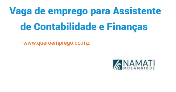 Vaga de emprego para Assistente de Contabilidade e Finanças