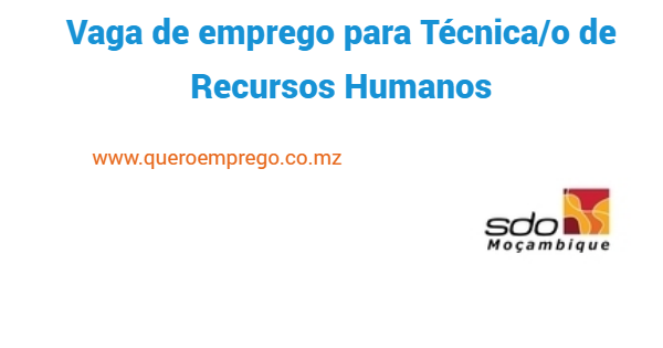 Vaga de emprego para Técnica/o de Recursos Humanos