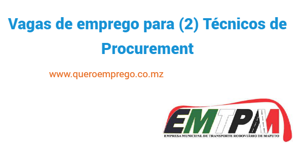 Vagas de emprego para (2) Técnicos de Procurement