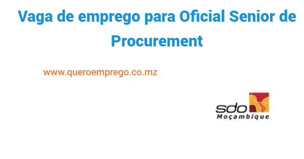 Vaga de emprego para Oficial Senior de Procurement