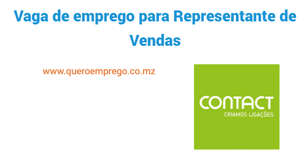 Vaga de emprego para Representante de Vendas