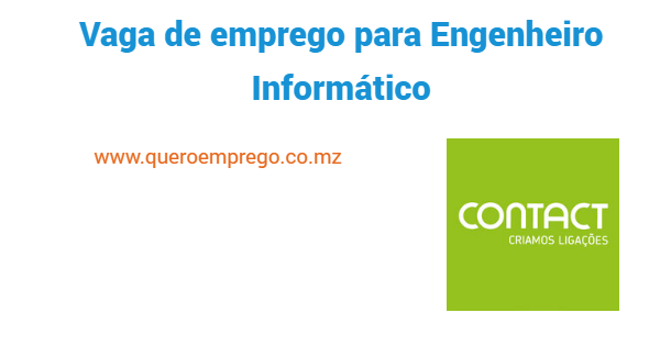 Vaga de emprego para Engenheiro Informático