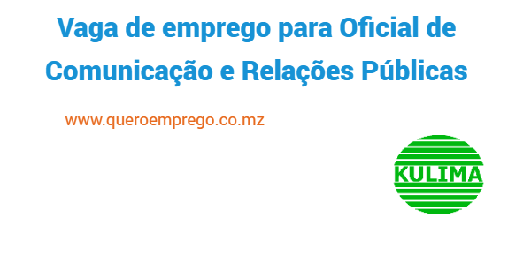 Vaga de emprego para Oficial de Comunicação e Relações Públicas