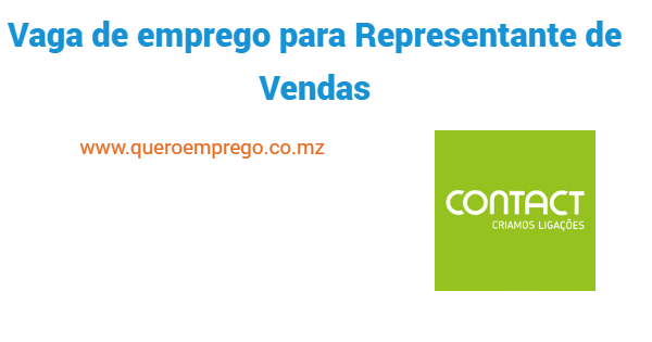 Vaga de emprego para Representante de Vendas