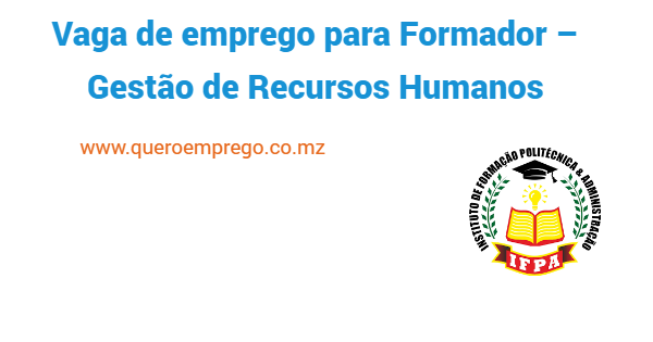 Vaga de emprego para Formador – Gestão de Recursos Humanos