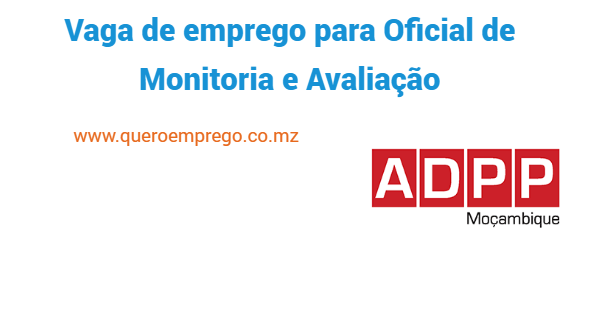 Vaga de emprego para Oficial de Monitoria e Avaliação