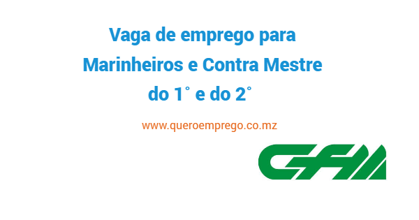 Vaga de emprego para Marinheiros e Contra Mestre do 1˚e do 2˚