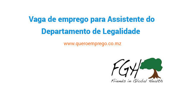 Vaga de emprego para Assistente do Departamento de Legalidade