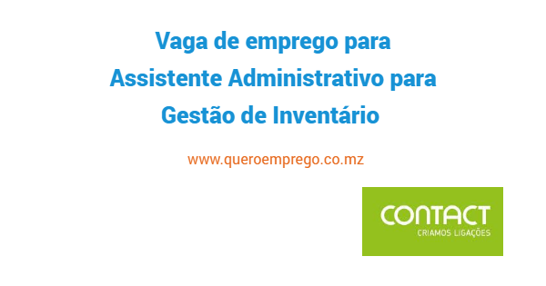 Vaga de emprego para Assistente Administrativo para Gestão de Inventário