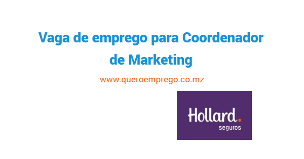 Vaga de emprego para Coordenador de Marketing