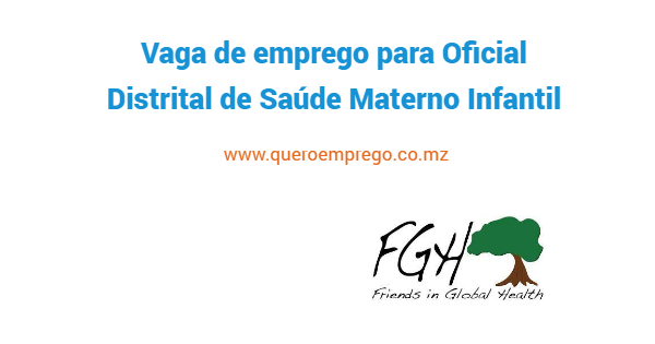 Vaga de emprego para Oficial Distrital de Saúde Materno Infantil