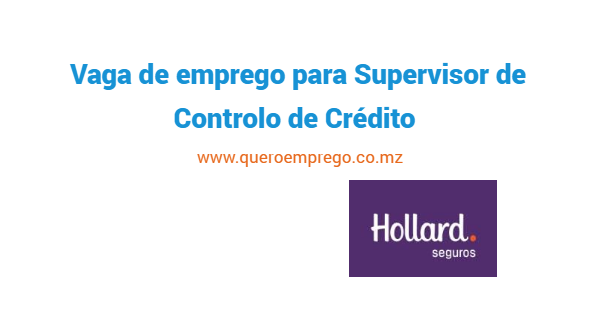 Vaga de emprego para Supervisor de Controlo de Crédito