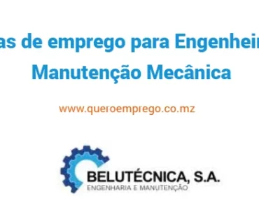 A Belutécnica está a recrutar (1) Engenheiro de Manutenção Mecânica