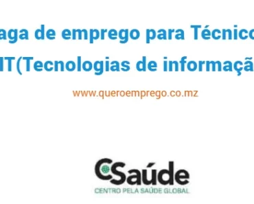 A C-Saúde está a recrutar (1) Técnico de IT (Tecnologias de informação)