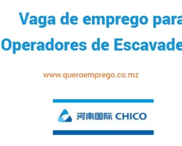 A China Henan International Cooperation Group (CHICO) está a recrutar Operadores de Escavadeira