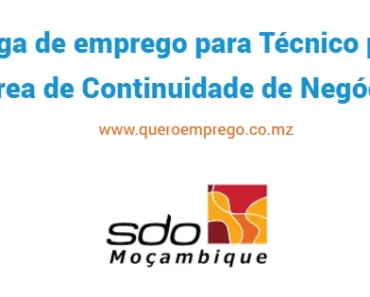 A SDO está a recrutar (1) Técnico para área de Continuidade de Negócio